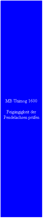 Textfeld: MB Unimog 1600
Feigängigkeit der Pendelachsen prüfen
